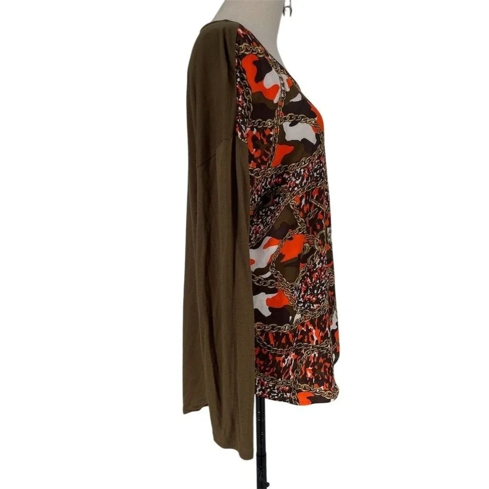 Michael Kors Women's XL Chain Camouflage Blouse‎